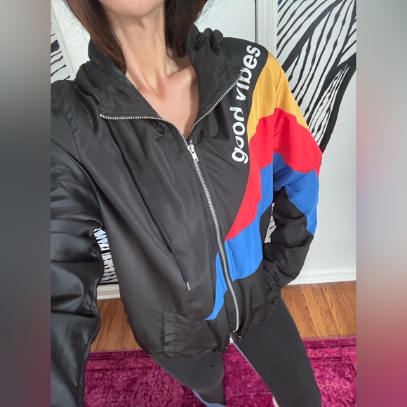 Riley + James Jackets & Blazers - Good Vibes Women's Colorblock Bomber Jacket